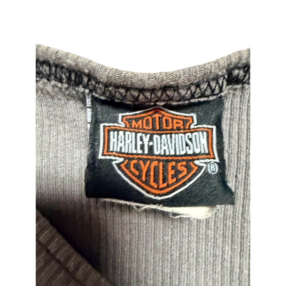 Harley-Davidson Womens Top Bundle Grey Ribbed Tee Tank Lot of 2 Shirts - BW - Picture 7 of 9